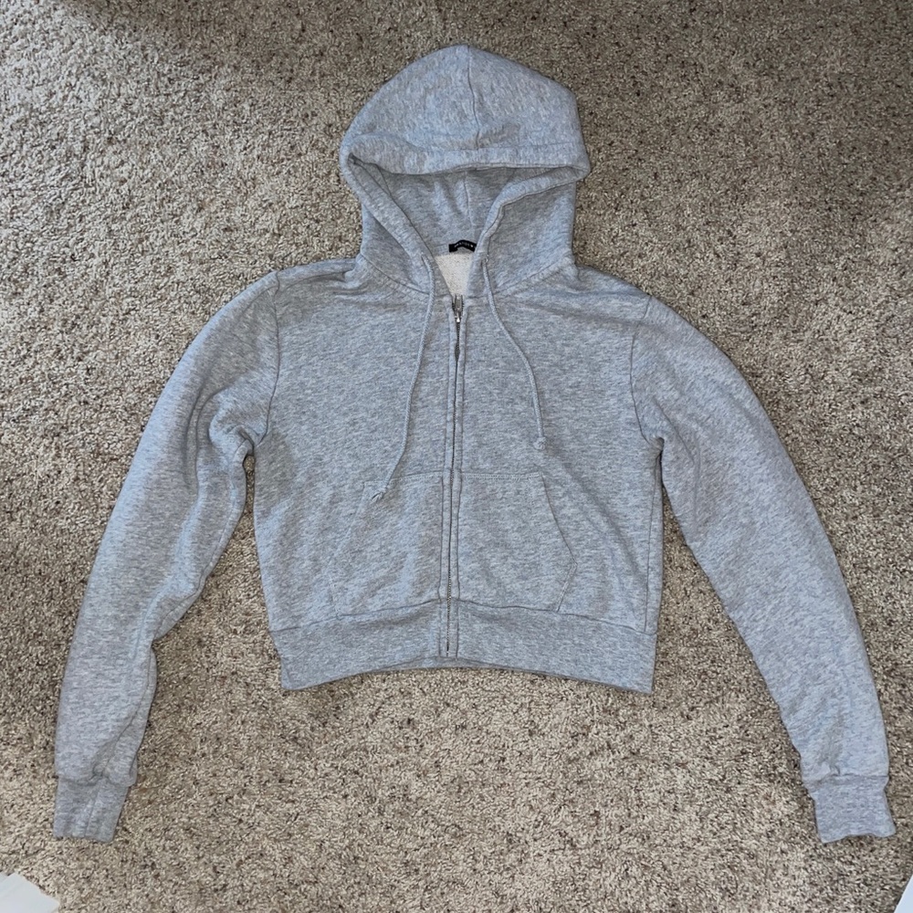 Brandy Melville cropped zip up hoodie